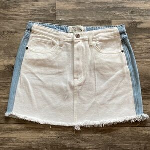 Vintage Havana Colorblock 100% Cotton Denim Mini Skirt. Size S